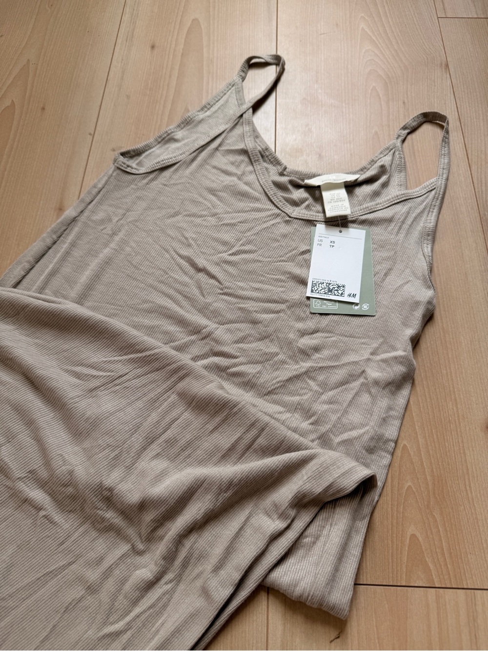Beige Ribbed Tank Dress - Summer or Nighttime - Picture 3 of 3